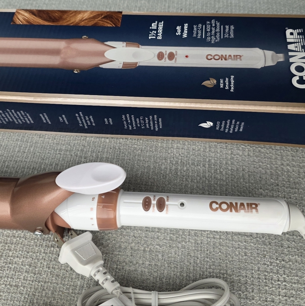 NEW Conair Double Ceramic Curling Iron, 1 1/2 Inch Barrel - Picture 3 of 6
